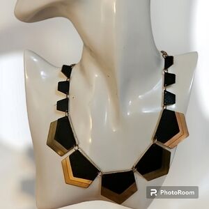 3/$30 EXPRESS Brass Faux Leather Geometric Pentagon Fantasy Castlecore Necklace